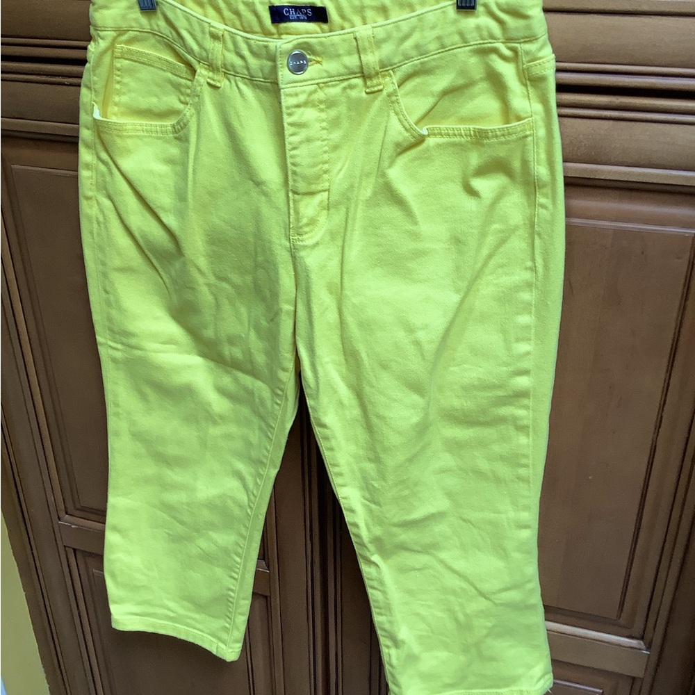 CHAPS VIBRANT YELLOW JEAN CAPRIS